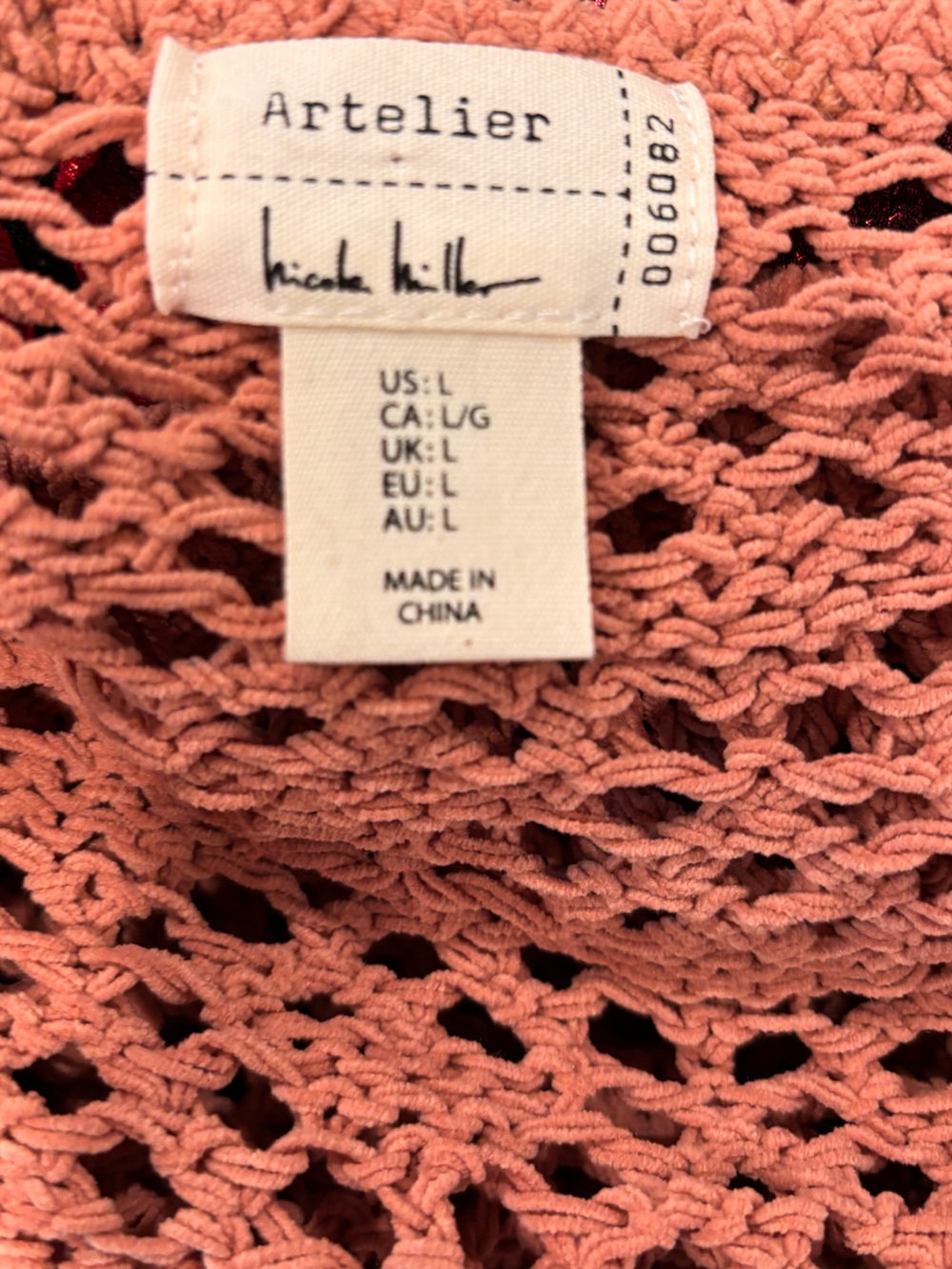 Nicole Miller Artelier open-knit pullover sweater size large NWT - Picture 5 of 7